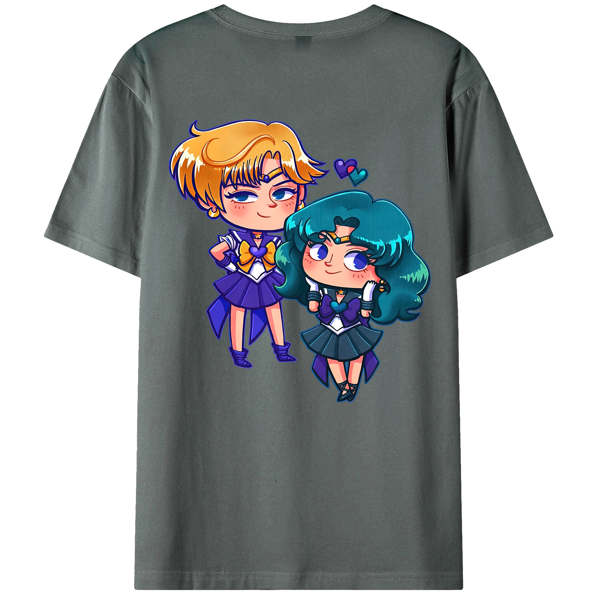 （画像用） 美少女戦士セーラームーン 天王はるか Sailor Moon Tenoh Haruka 綿100％ メンズ半袖Tシャツ（バックプリント） 通気性
